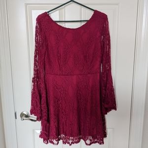 Altar'd State Royal Ritz Dress in Burgundy